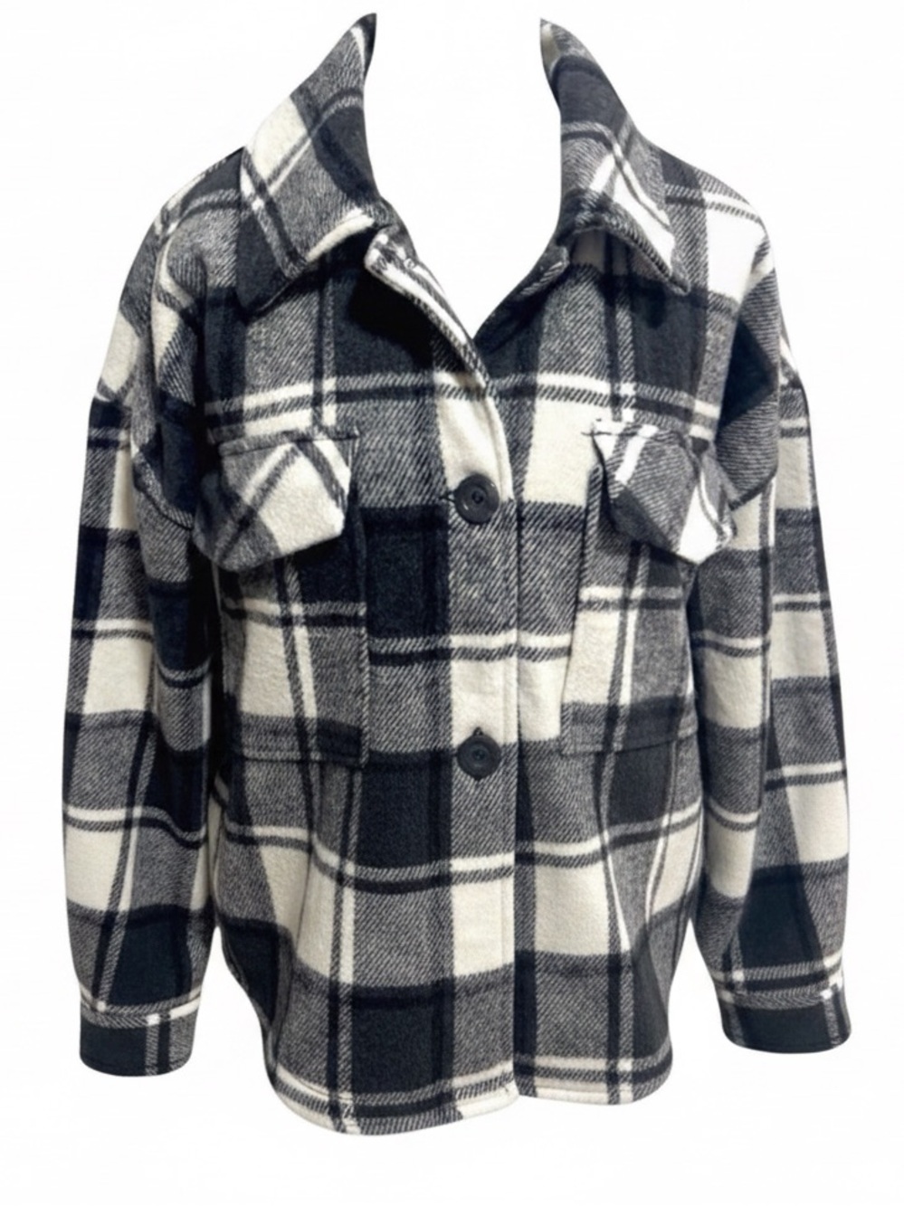 Garage Women’s Plaid Button-Up Coat. Size Large - Picture 7 of 11